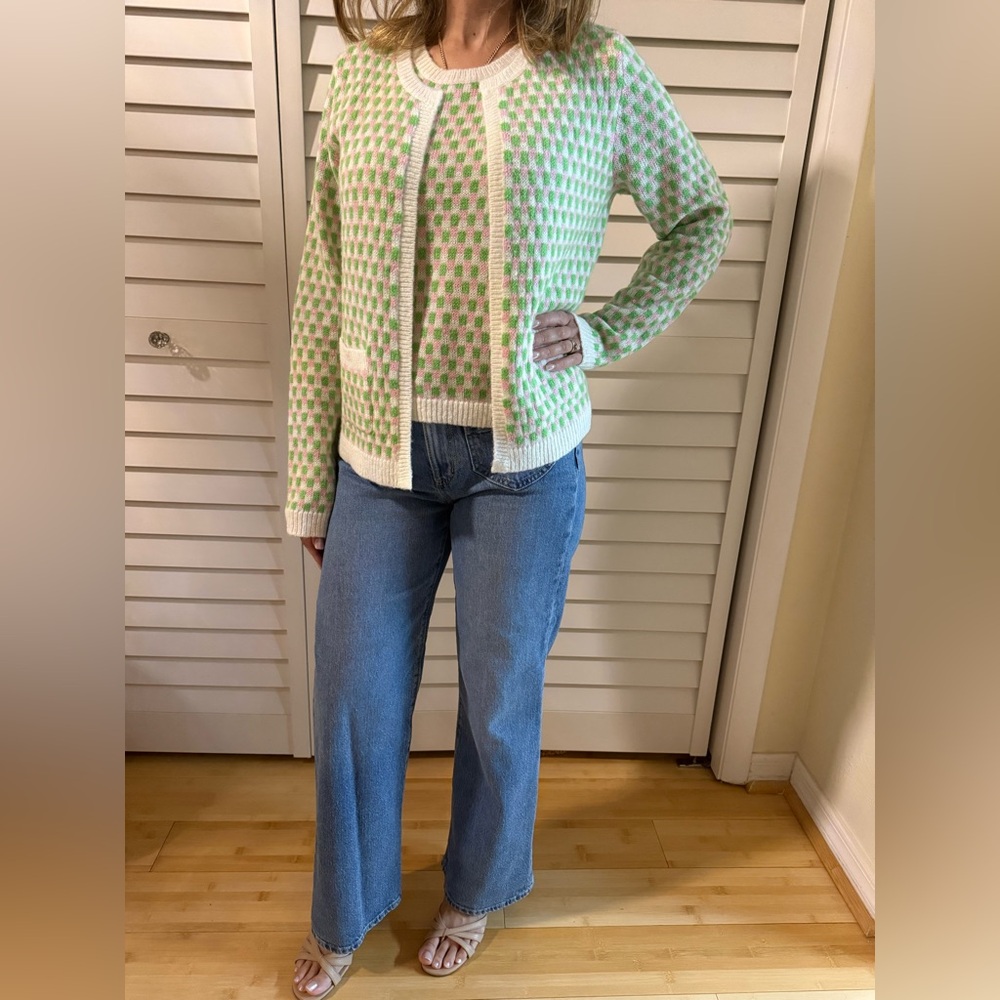 SET: Lilly Pulitzer Green and Pink Knit Cardigan & Sweater Vest